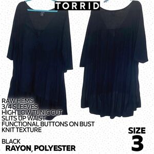 Torrid thin tunic top with high low hem